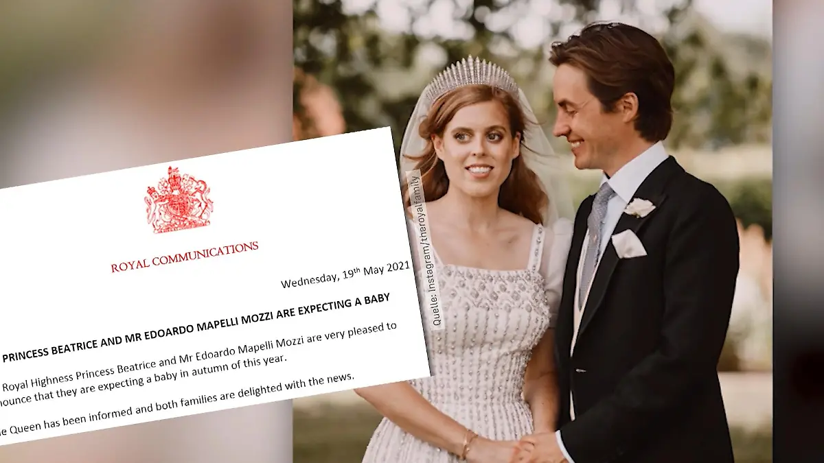 Prinzessin Beatrice stiehlt mit Schwangerschaft die Show Ausgerechnet an Meghans & Harrys  Hochzeitstag