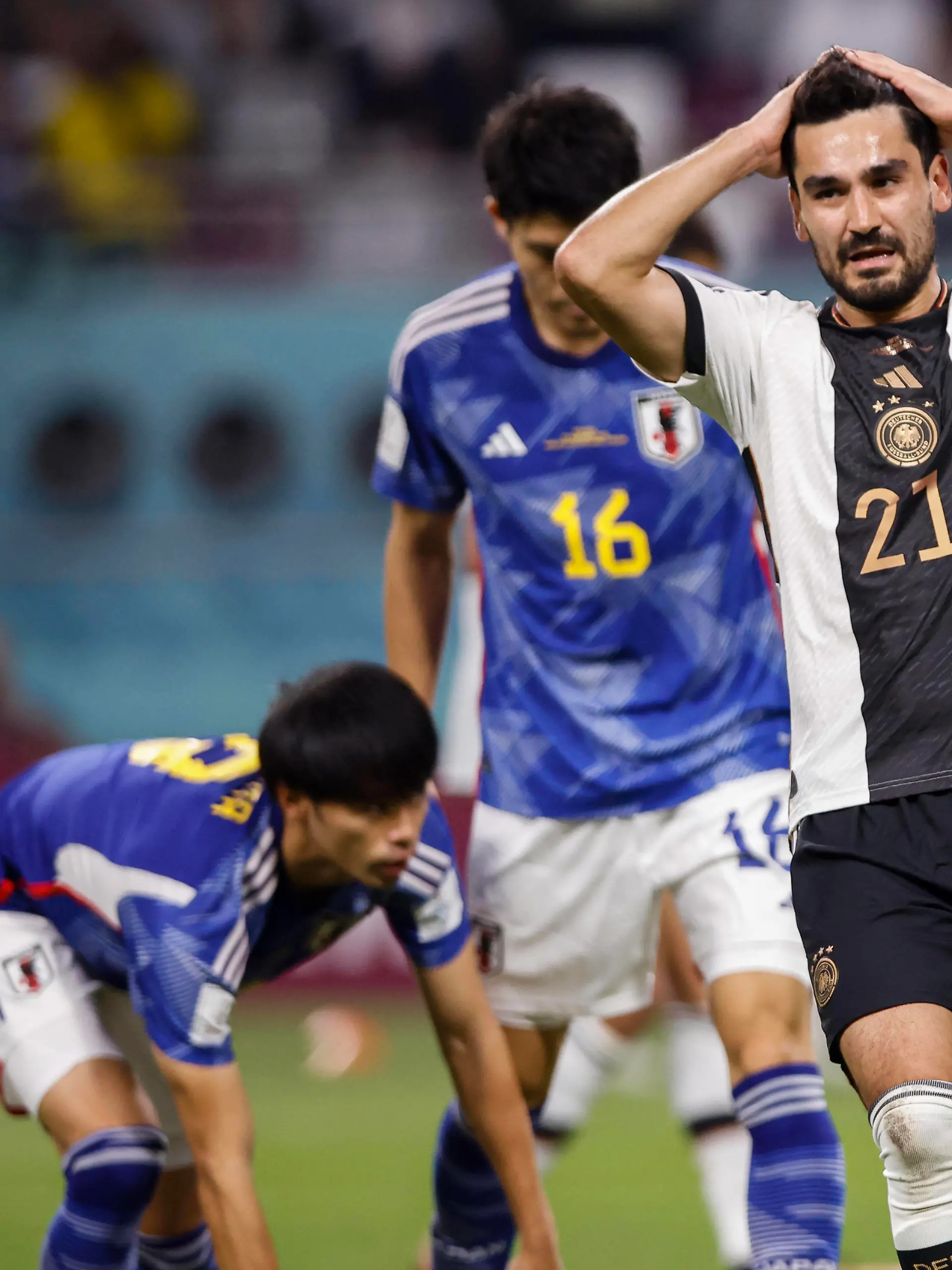 germany vs japan DOHA, CA - 23.11.2022: GERMANY VS JAPAN - GUENDOGAN Ilkay of Germany during a match between Germany and Japan, valid for the first round of the group stage of the World Cup, held at Khalifa International Stadium in Doha, Qatar. Photo: Marcelo Machado de Melo/Fotoarena x2297676x PUBLICATIONxNOTxINxBRA MarceloxMachadoxdexMelo 