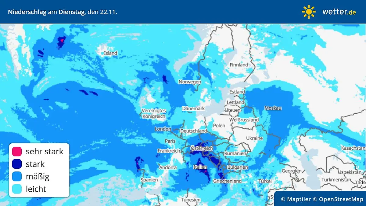 Regenmengen in Europa sind extrem.