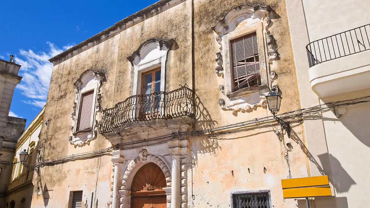 Historical palace. Presicce. Puglia. Italy.