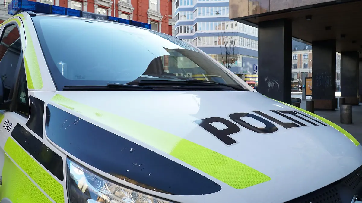Norwegian Police car on the streets of Oslo