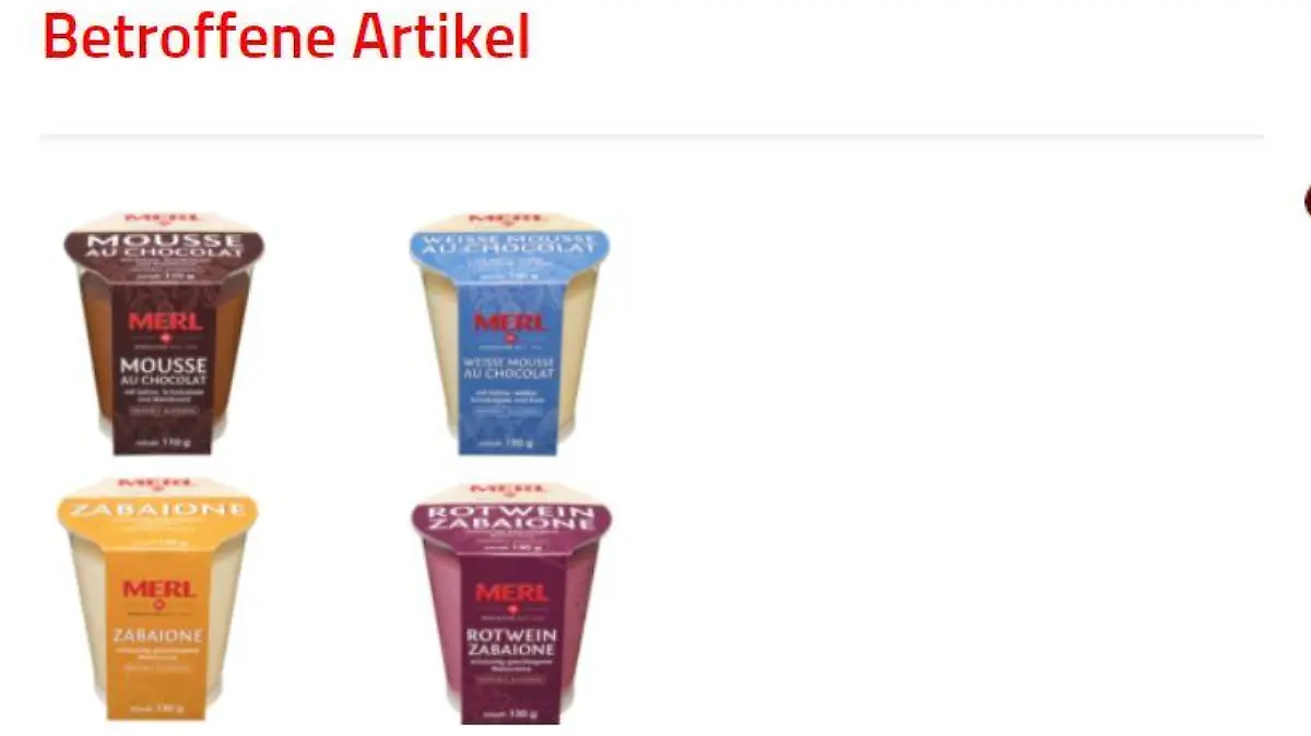 Dessert Rückruf