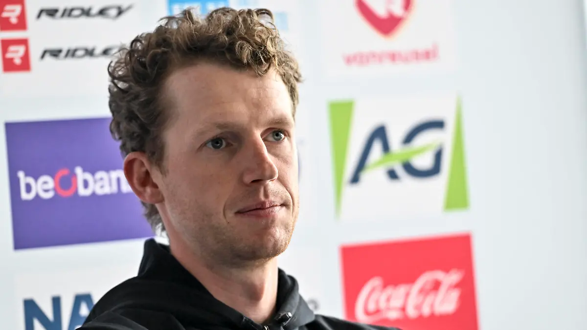 Belgian Nathan Van Hooydonck pictured during a press conference, PK, Pressekonferenz ahead of the upcoming UCI Road World Championships cycling, in Wollongong, Australia, Monday 19 September 2022. The Worlds are taking place from 18 to 25 September. DIRKxWAEM PUBLICATIONxNOTxINxBELxFRAxNED x44960757x
