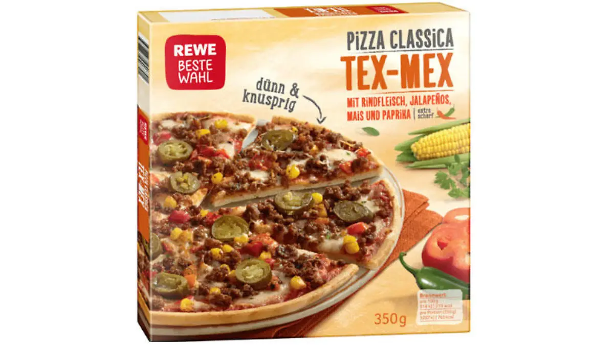 Rewe Beste Wahl, Pizza Classica TexMex, 350g