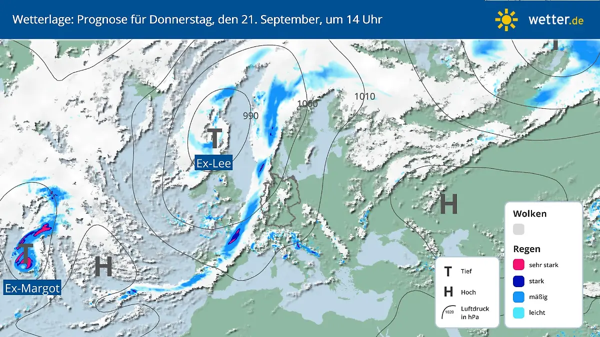Tief Jan ist weg und bis Ex-Lee kommt, setzt sich etwas Hochdruck durch.