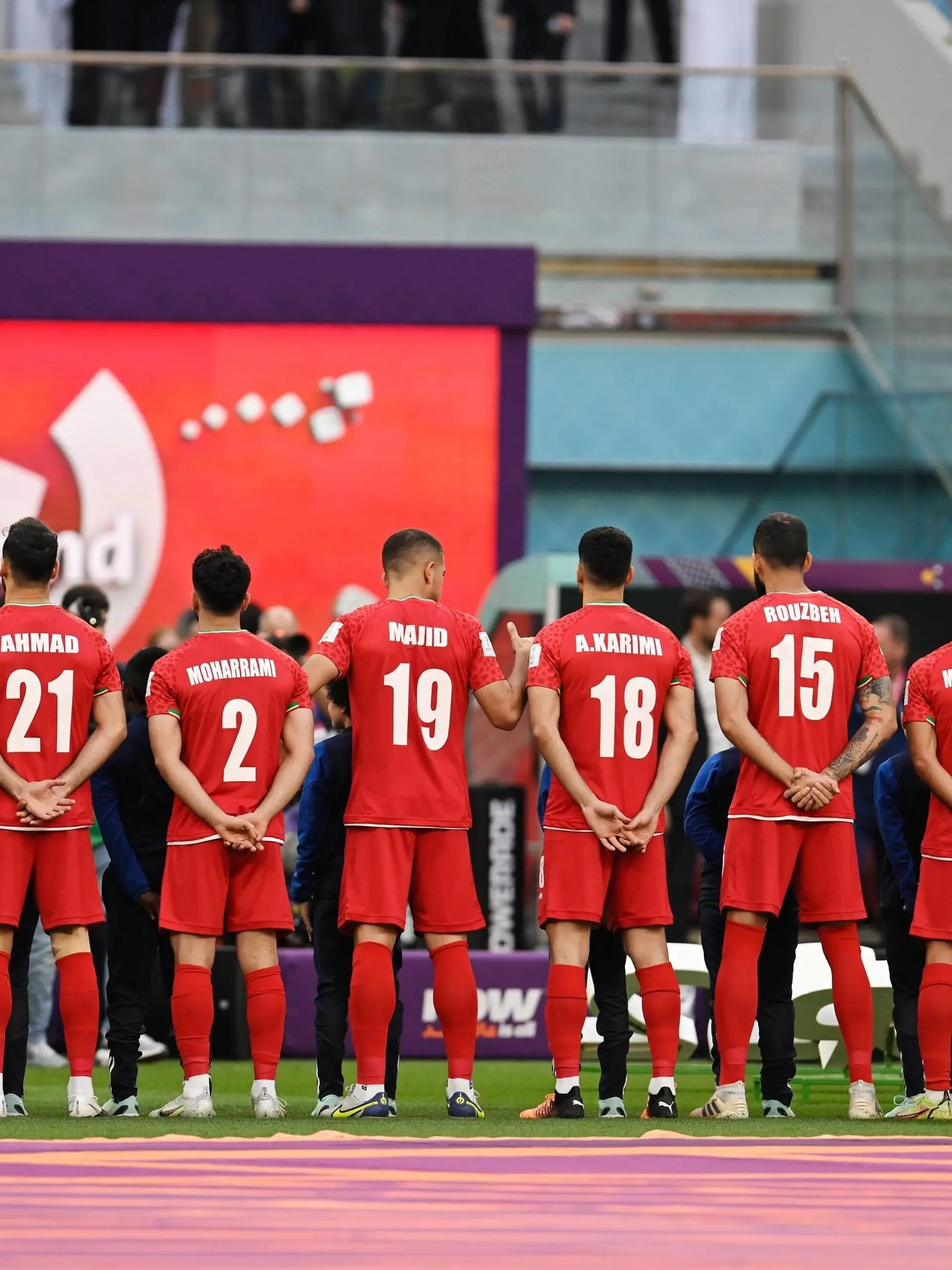 RECORD DATE NOT STATED  FIFA World Cup, WM, Weltmeisterschaft, Fussball Qatar 2022 England vs Iran Iran Players during the game England vs Iran, Corresponding to Group B of the FIFA World Cup Qatar 2022, on Khalifa International Stadium, Al Rayyan, November 21, 2022. brbr Jugadores de Iran durante el partido Inglaterra vs Iran, correspondiente al Grupo B de la Copa Mundial de la FIFA Qatar 2022, en el Estadio Internacional de Khalifa, Al Rayyan, 21 de noviembre de 2022. AL RAYYAN DOHA QATAR PUBLICATIONxNOTxINxMEXxCHNxRUS Copyright: xJorgexMartinezx 20221121_4449 