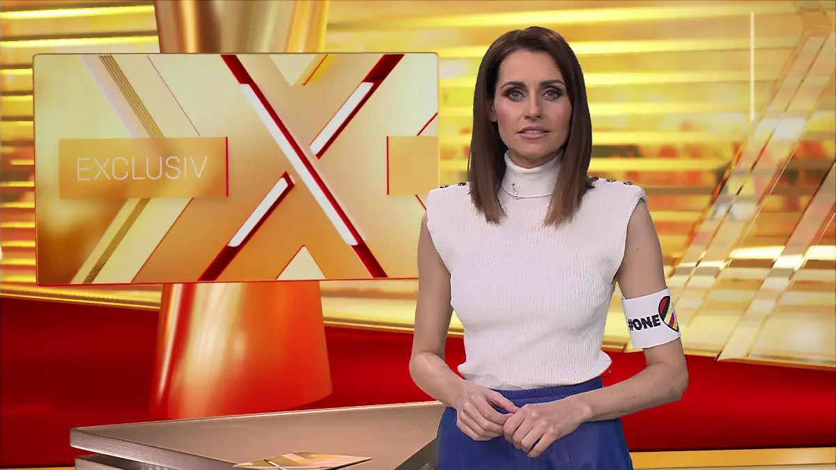 Haltung mit "One Love"-Binde: Bella Lesnik setzt ein Statement bei RTL  Exclusiv