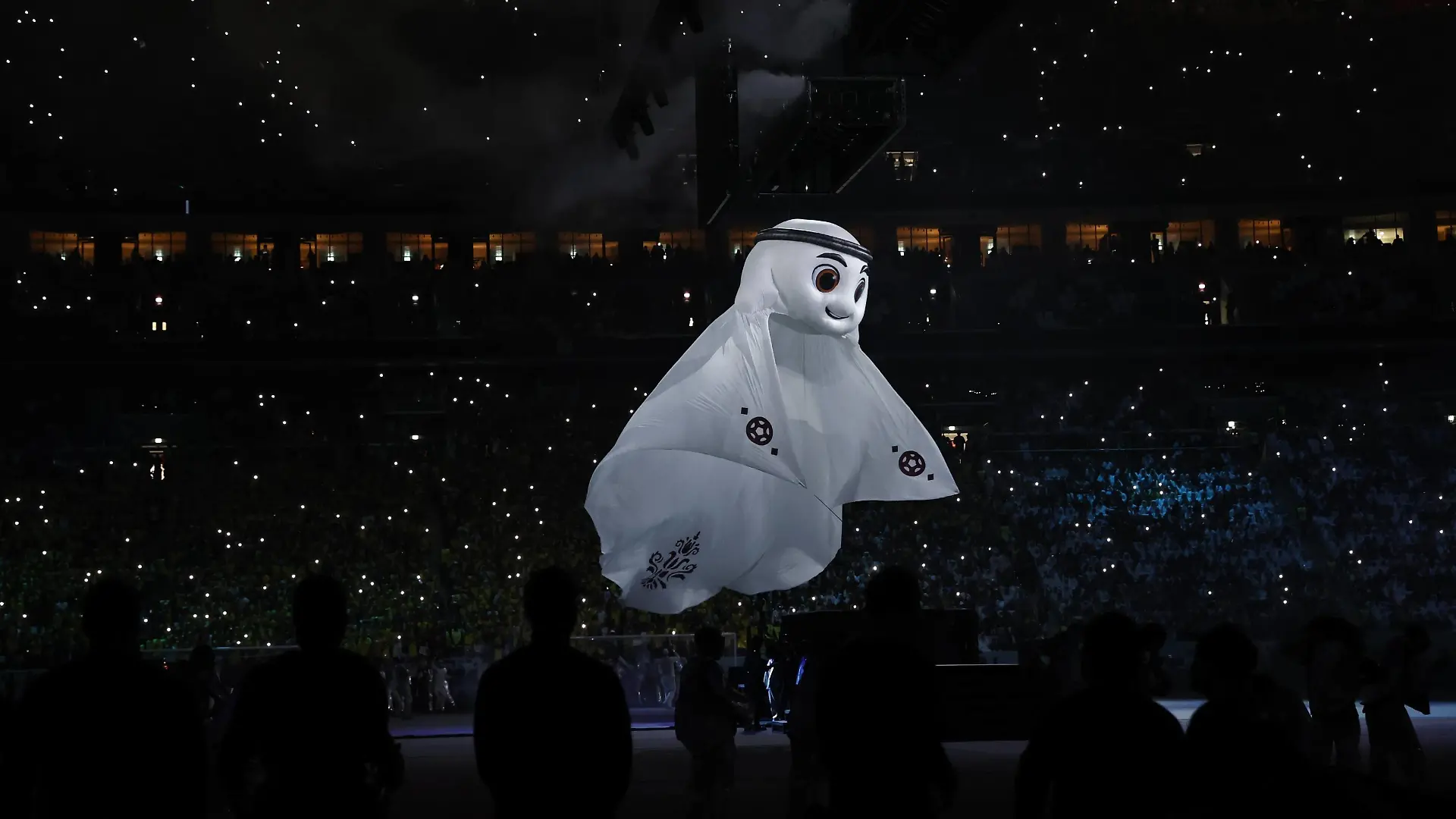 AL KHOR - Qatar 2022 mascot at the Opening Ceremony of the FIFA World Cup, WM, Weltmeisterschaft, Fussball Qatar 2022 ahead of the group A match between Qatar and Ecuador at Al Bayt Stadium on November 20, 2022 in Al Khor, Qatar. ANP MAURICE VAN STONE FIFA World Cup Qatar 2022 2022 xVIxANPxSportx/xxANPxIVx *** AL KHOR Qatar 2022 mascot at the Opening Ceremony of the FIFA World Cup Qatar 2022 ahead of the group A match between Qatar and Ecuador at Al Bayt Stadium on November 20, 2022 in Al Khor, Qatar ANP MAURICE VAN STONE FIFA World Cup Qatar 2022 2022 xVIxANPxSportx xxANPxIVx 458121349 originalFilename: 458121349.jpg 