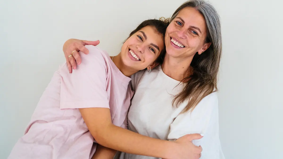 Portrait of a middle-aged woman with her daughter