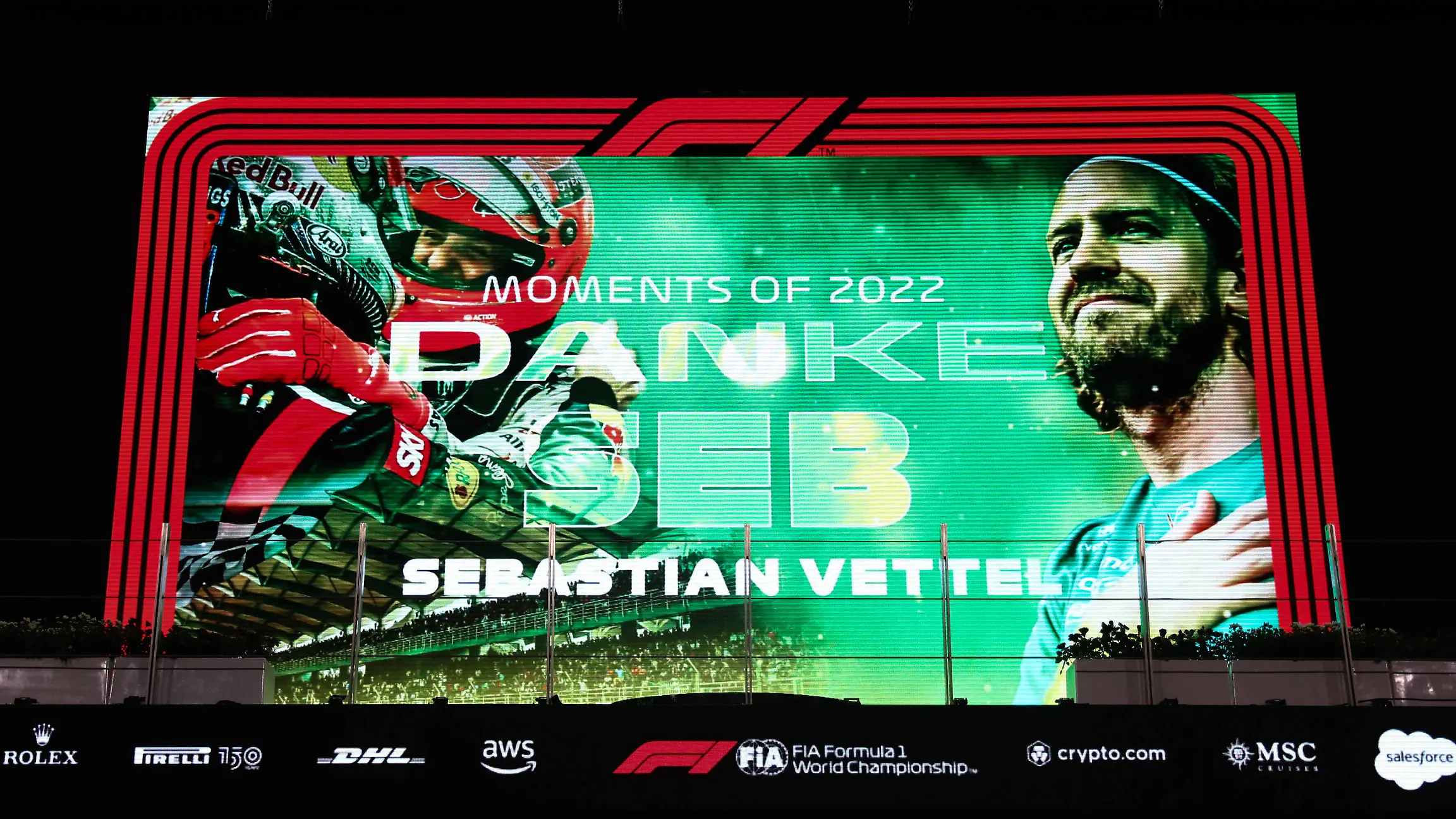 Tribute To Sebastian Vettel In Abu Dhabi A podium is seen during the tribute run to Sebastian Vettel, who will retire Formula 1 after the Abu Dhabi Grand Prix, at Yas Marina Circuit in Abu Dhabi, United Arab Emirates on November 19, 2022. Abu Dhabi United Arab Emirates PUBLICATIONxNOTxINxFRA Copyright: xJakubxPorzyckix originalFilename:porzycki-tributet221119_npoGh.jpg