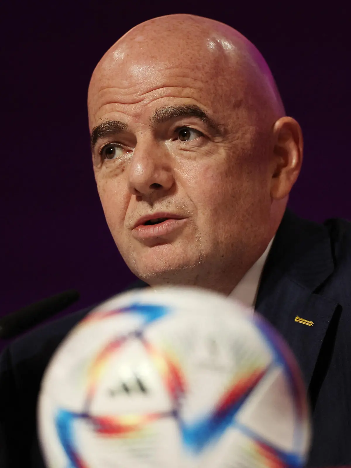 Soccer Football - FIFA World Cup Qatar 2022 - FIFA President Press Conference - Main Media Center, Doha, Qatar - November 19, 2022 FIFA president Gianni Infantino during a press conference REUTERS/Matthew Childs