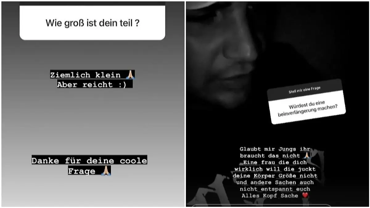 Screenshots von Pietro Lombardis Instagram-Story (Collage).