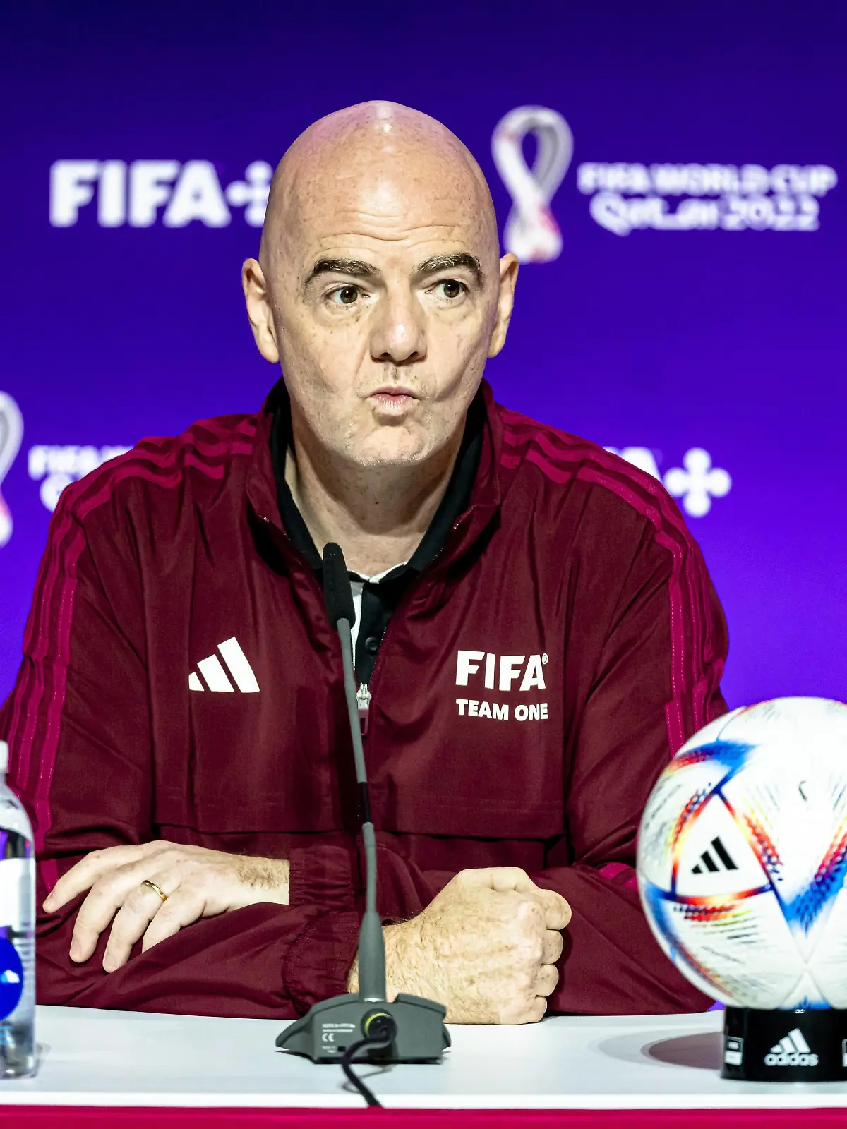 DOHA, 18-11-2022 World Cup Qatar 2022. Pierluigi Collina holds a press conference, PK, Pressekonferenz Infantino & Collina PUBLICATIONxNOTxINxNED x19298304x Copyright: 