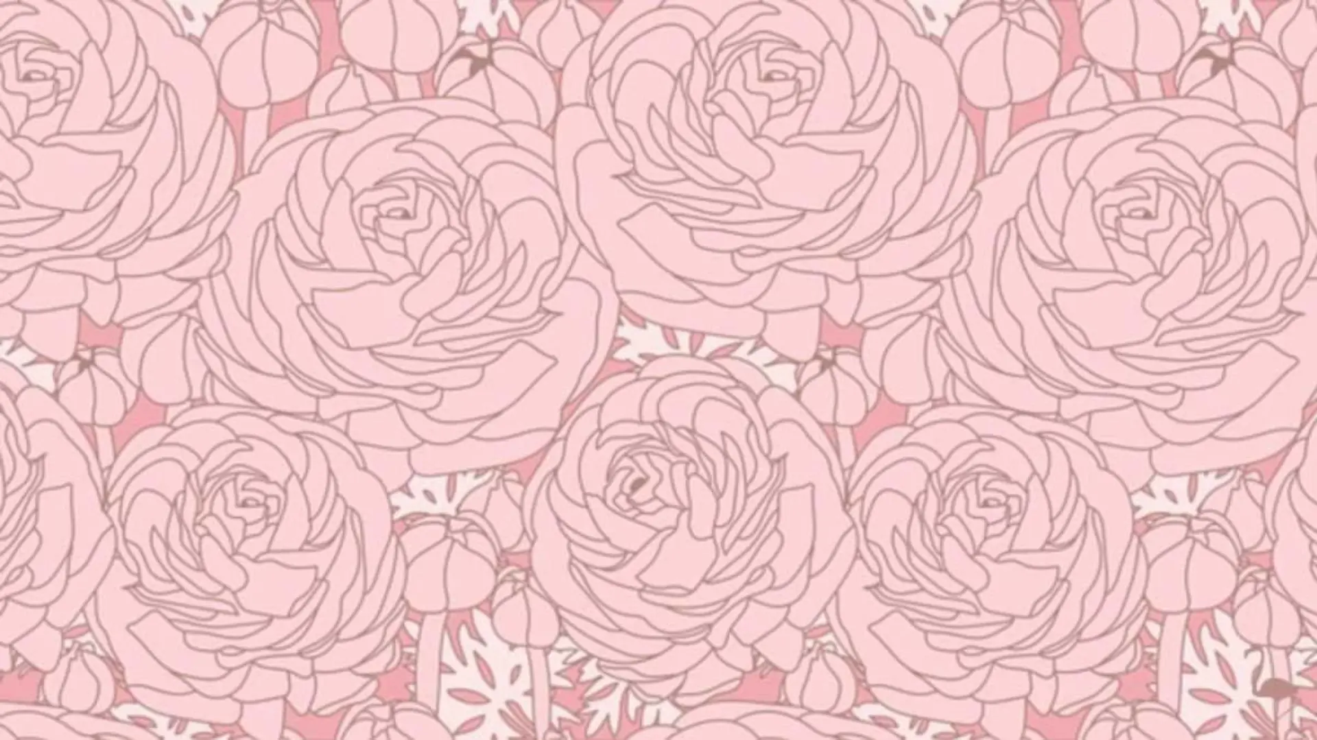 Suchbild mit mehreren rosanen Blumen und einem versteckten Flamingo