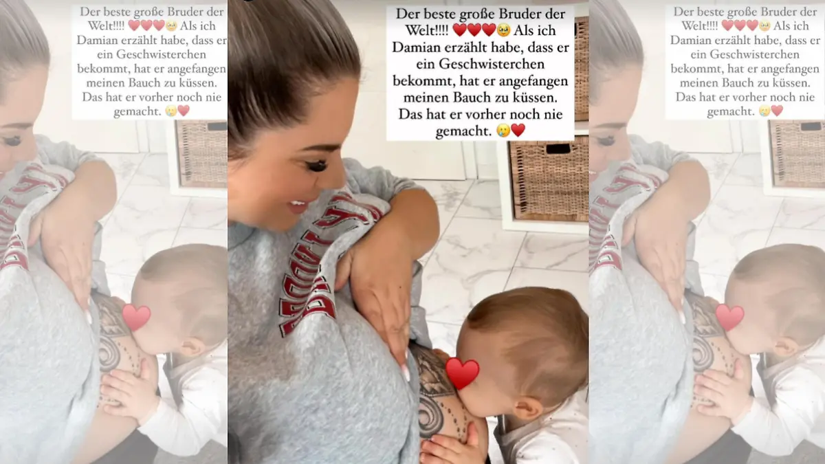 Jenny Frankhauser hat die Reaktion ihres Sohnes Damian auf die Babynews völlig überrascht.