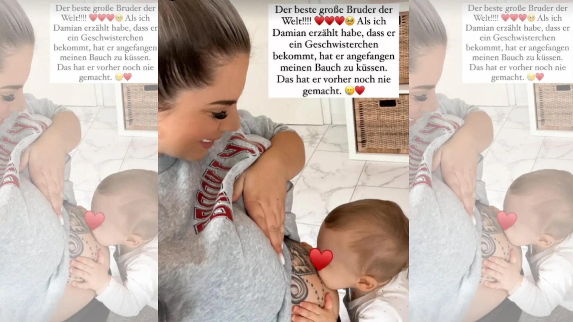 Jenny Frankhauser hat die Reaktion ihres Sohnes Damian auf die Babynews völlig überrascht.