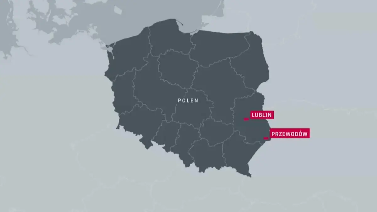 Die Karte zeigt die Lage des polnischen Dorfes Przewodów