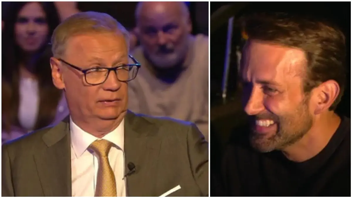 WWM-Moderator Günther Jauch erklärt, seinen Zuschauern was Warm-Upper René Travnicek eigentlich so macht.