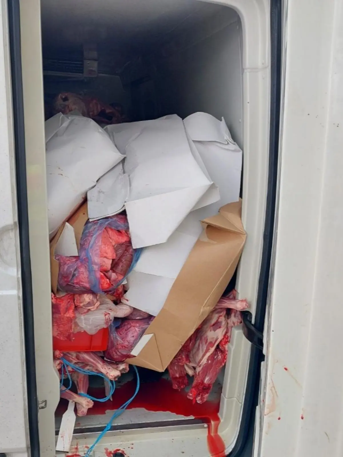 Ein Fleischtransporter kippt auf der A 24 bei Gudow um.
