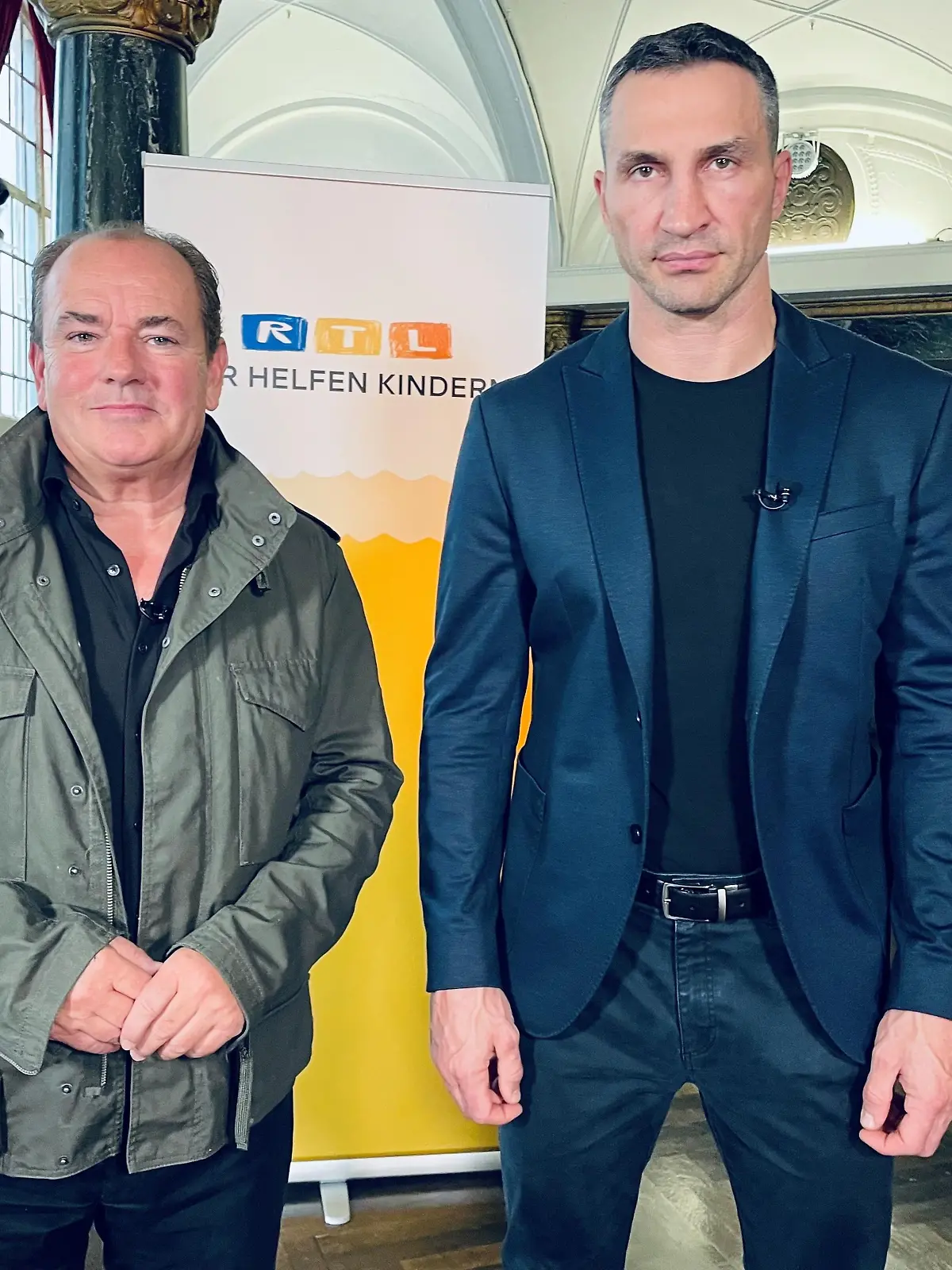 RTL Charity Gesamtleiter Wolfram Kons mit Wladimir Klitschko