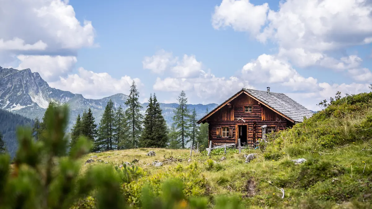 Mountain chalet in Austria: Idyllic landscape in the Alps