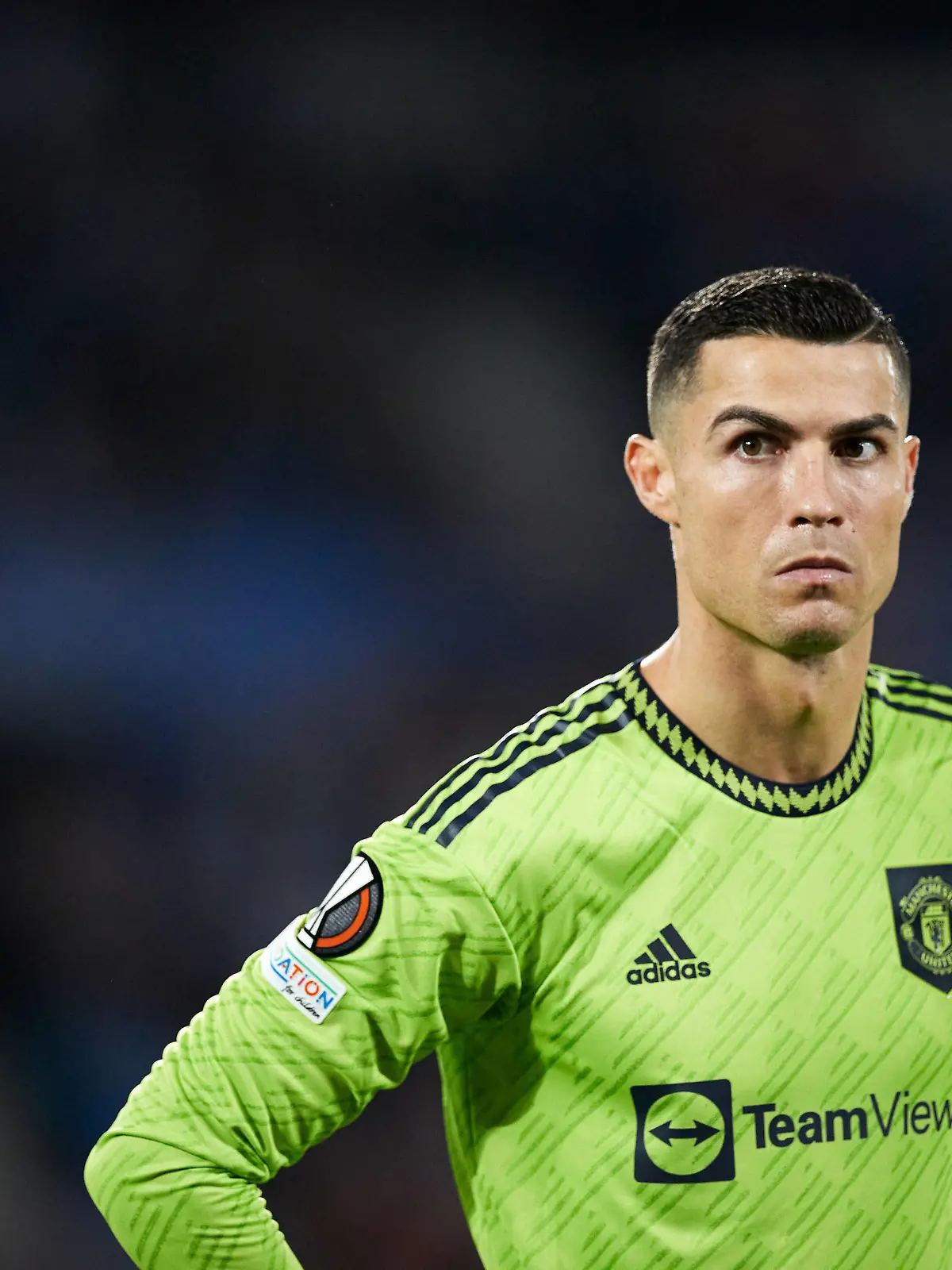  November 3, 2022, SAN SEBASTIAN, GUIPUZCOA, SPAIN: Cristiano Ronaldo of Manchester United, ManU looks on during the UEFA Europa League group E match between Real Sociedad and Manchester United at Reale Arena on November 3, 2022, in San Sebastian, Spain. SAN SEBASTIAN SPAIN - ZUMAa181 20221103_zaa_a181_006 Copyright: xRicardoxLarreinax