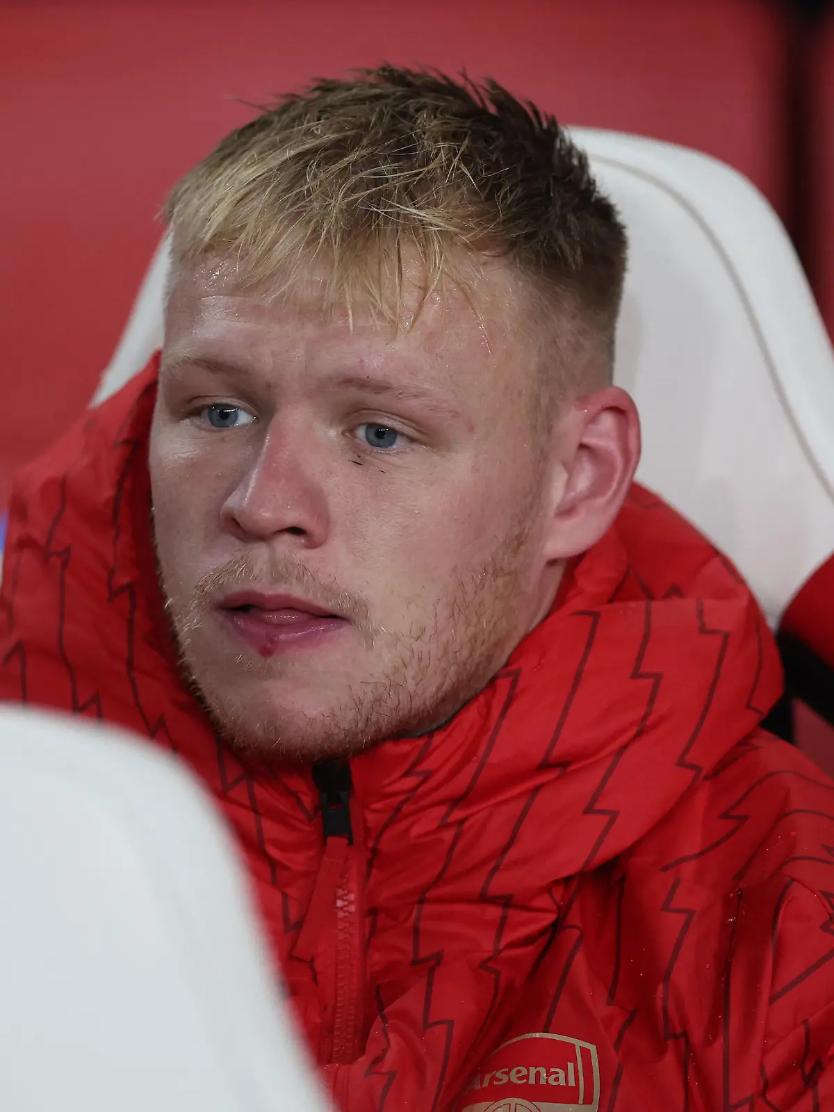 Soccer Football - Champions League - Group B - Arsenal v PSV Eindhoven - Emirates Stadium, London, Britain - September 20, 2023 Arsenal's Aaron Ramsdale on the bench before the match REUTERS/David Klein