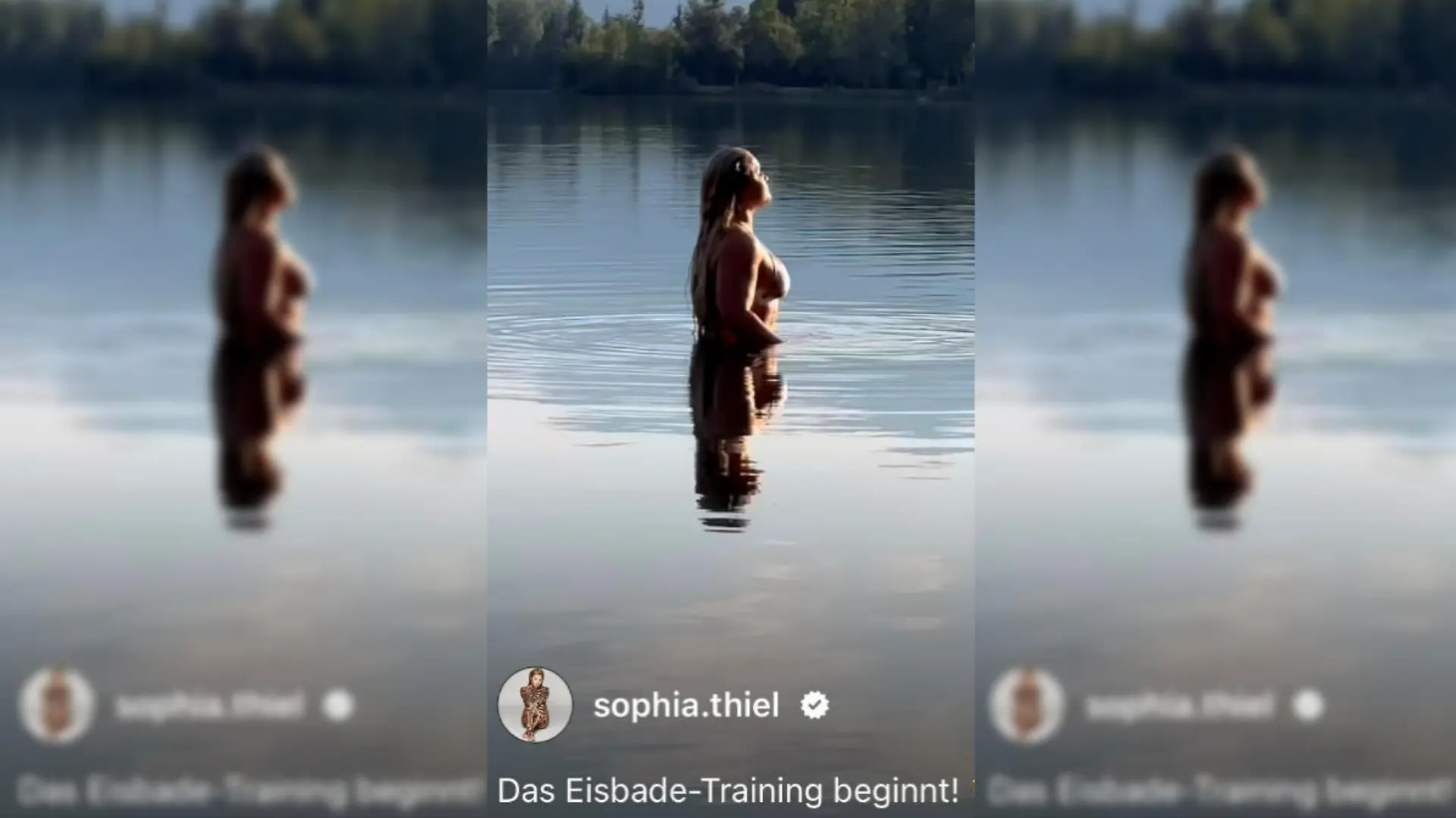 Sophia Thiel beim Eisbaden