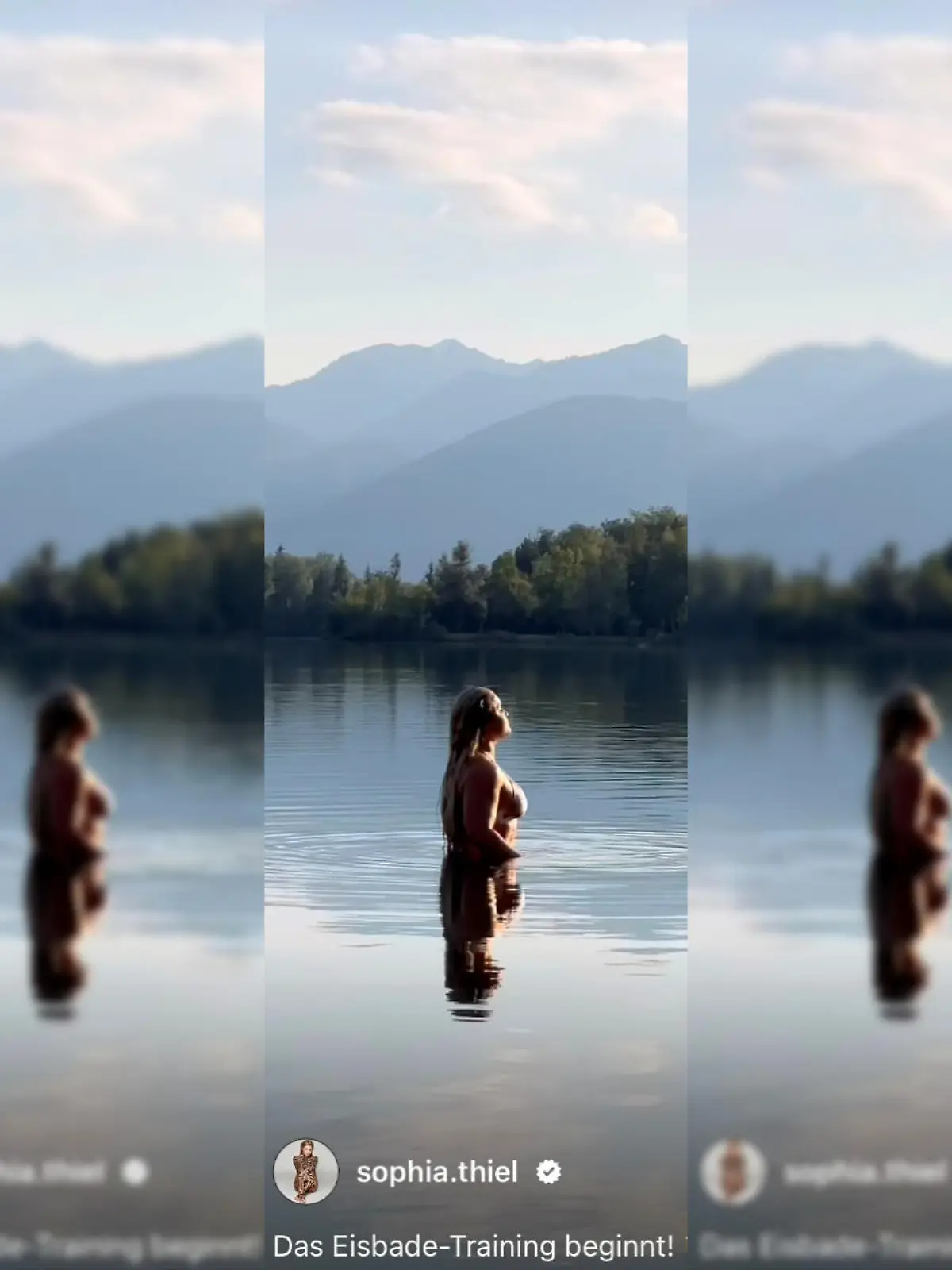 Sophia Thiel beim Eisbaden