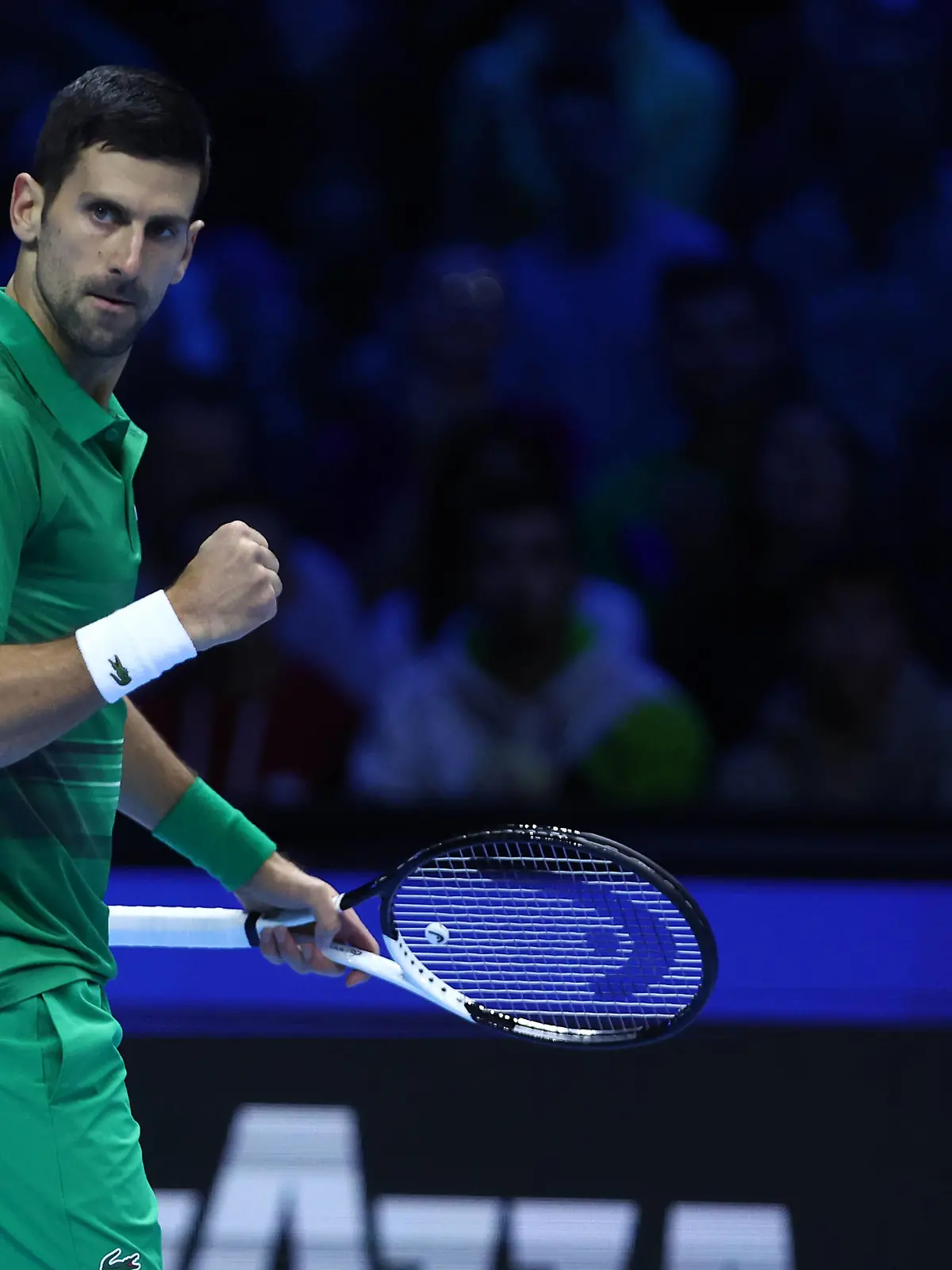 Novak Djokovic vs Stefanos Tsitsipas Novak Djokovic of Serbia celebrates during the Round Robin Red Group singles match between Novak Djokovic of Serbia and Stefanos Tsitsipas of Greece on Day Two of the Nitto ATP, Tennis Herren World Tour Finals at Pala Alpitour on November 14, 2022 in Turin, Italy Torino Pala Alpitour Italy Copyright: xMarcoxCanonierox 