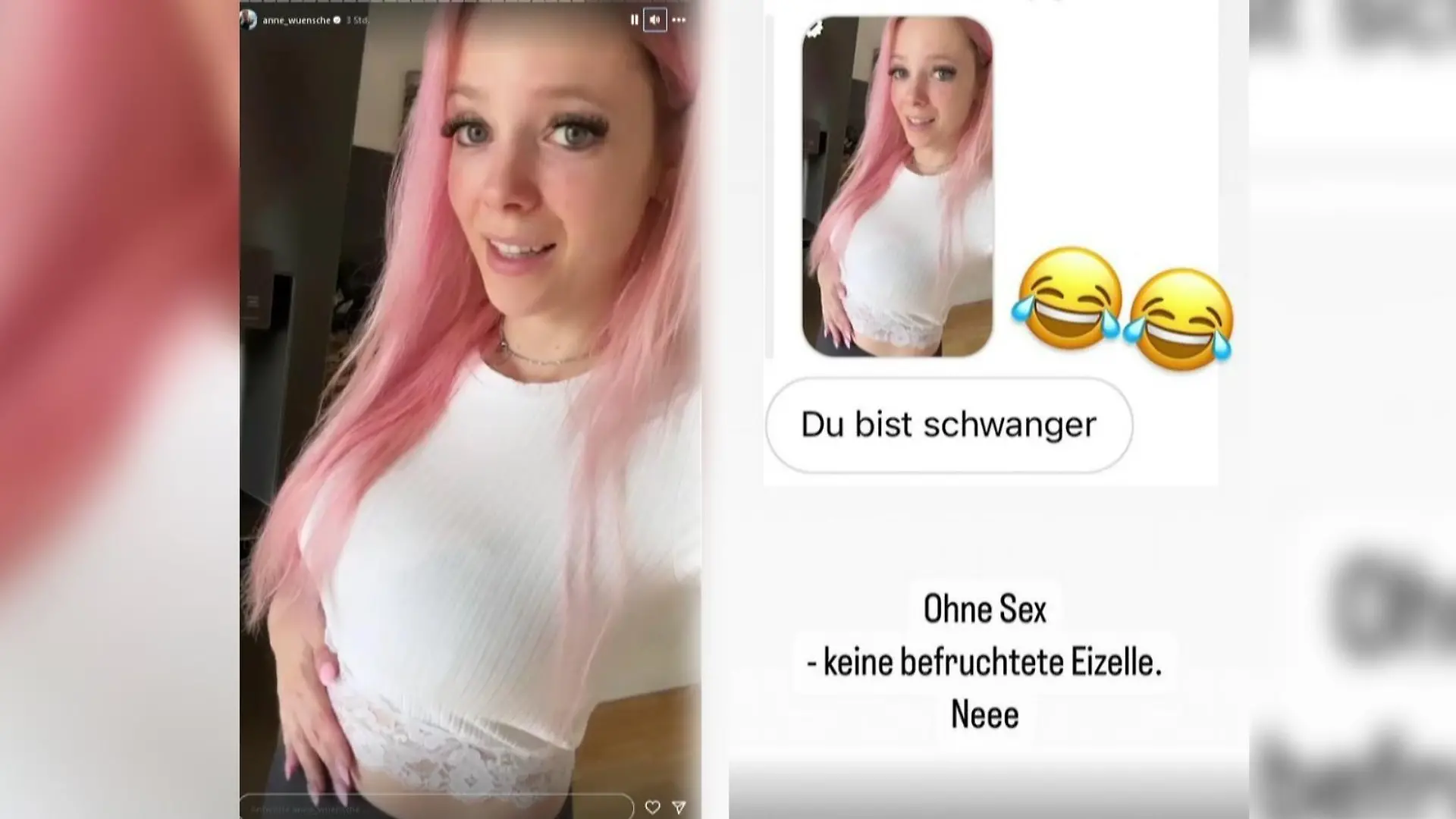 Screenshots aus Anne Wünsches Instagram-Story