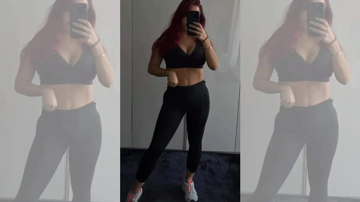 Kim Gloss zeigt ihren durchtrainierten Body.