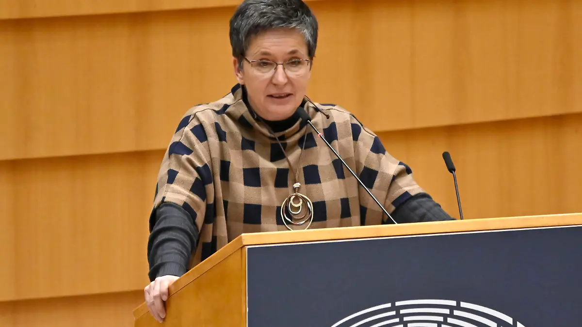 Sylvia Limmer bei einer Plenarsitzung zu den Ergebnissen des EU-Gipfels im Plenarsaal des Europäischen Parlaments. Brüssel, 09.11.2022