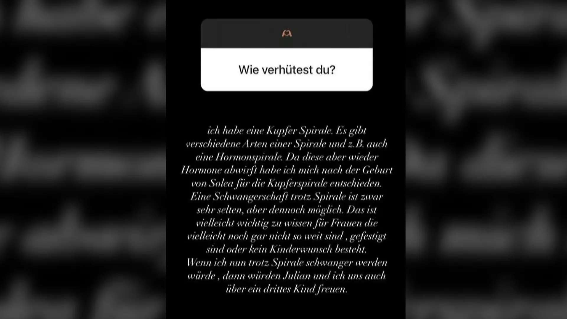 Screenshot aus Sarah Engels Instagram-Story.