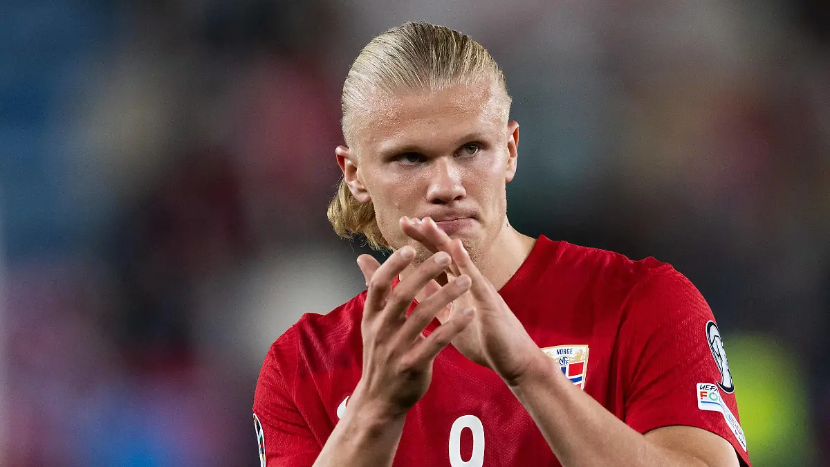 230912 Erling Braut Haaland of Norway after the UEFA EURO, EM, Europameisterschaft,Fussball Qualifier, EM, Europameisterschaft football match between Norway and Georgia on September 12, 2023 in Oslo. Photo: Marius Simensen / BILDBYRAN / COP 238 / VG0521 bbeng football soccer fotboll fotball uefa euro qualifier landskamp emkval em-kvalifisering em-kvalik georgien georgia norge norway *** 230912 Erling Braut Haaland of Norway after the UEFA Euro Qualifier football match between Norway and Georgia on September 12, 2023 in Oslo Photo Marius Simensen BILDBYRAN COP 238 VG0521 bbeng football soccer fotboll fotboll uefa euro qualifier landskamp emkval em kvalifisering em kvalik georgien georgia norge norway PUBLICATIONxNOTxINxSWExNORxAUT Copyright: MARIUSxSIMENSEN BB230912ZT004
