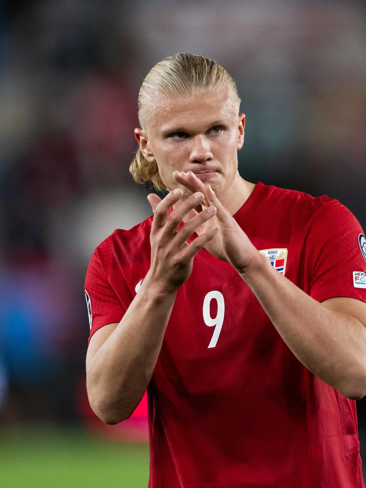 230912 Erling Braut Haaland of Norway after the UEFA EURO, EM, Europameisterschaft,Fussball Qualifier, EM, Europameisterschaft football match between Norway and Georgia on September 12, 2023 in Oslo. Photo: Marius Simensen / BILDBYRAN / COP 238 / VG0521 bbeng football soccer fotboll fotball uefa euro qualifier landskamp emkval em-kvalifisering em-kvalik georgien georgia norge norway *** 230912 Erling Braut Haaland of Norway after the UEFA Euro Qualifier football match between Norway and Georgia on September 12, 2023 in Oslo Photo Marius Simensen BILDBYRAN COP 238 VG0521 bbeng football soccer fotboll fotboll uefa euro qualifier landskamp emkval em kvalifisering em kvalik georgien georgia norge norway PUBLICATIONxNOTxINxSWExNORxAUT Copyright: MARIUSxSIMENSEN BB230912ZT004
