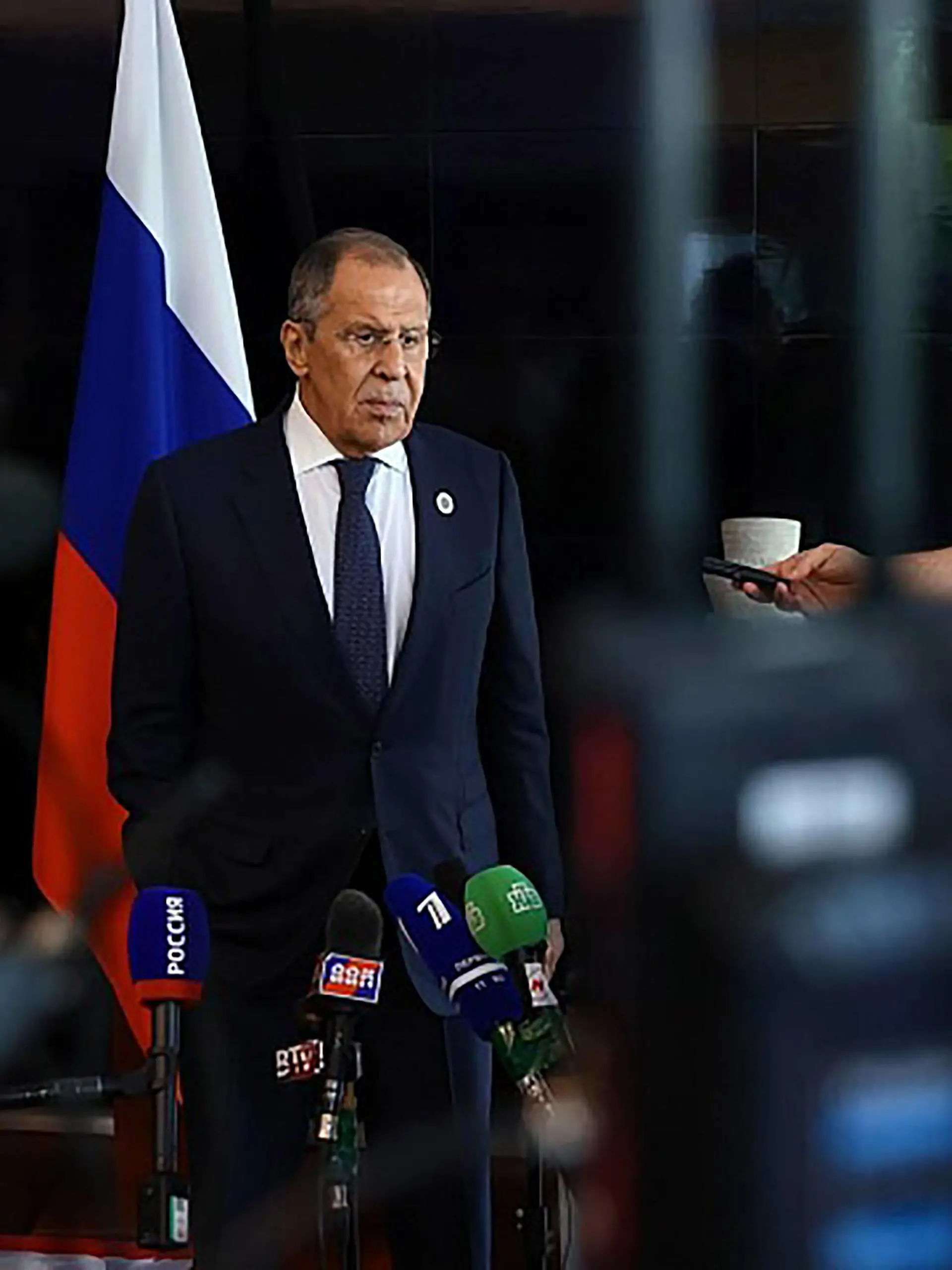  Russia s Foreign Minister Sergey Lavrov arrives to attend the G20 Summit at Ngurah Rai International airport at Tuban, Badung regency on Indonesia s resort island of Balii, on November 13, 2022. 1 IND2022111303 RussianxFMxPressxOffice