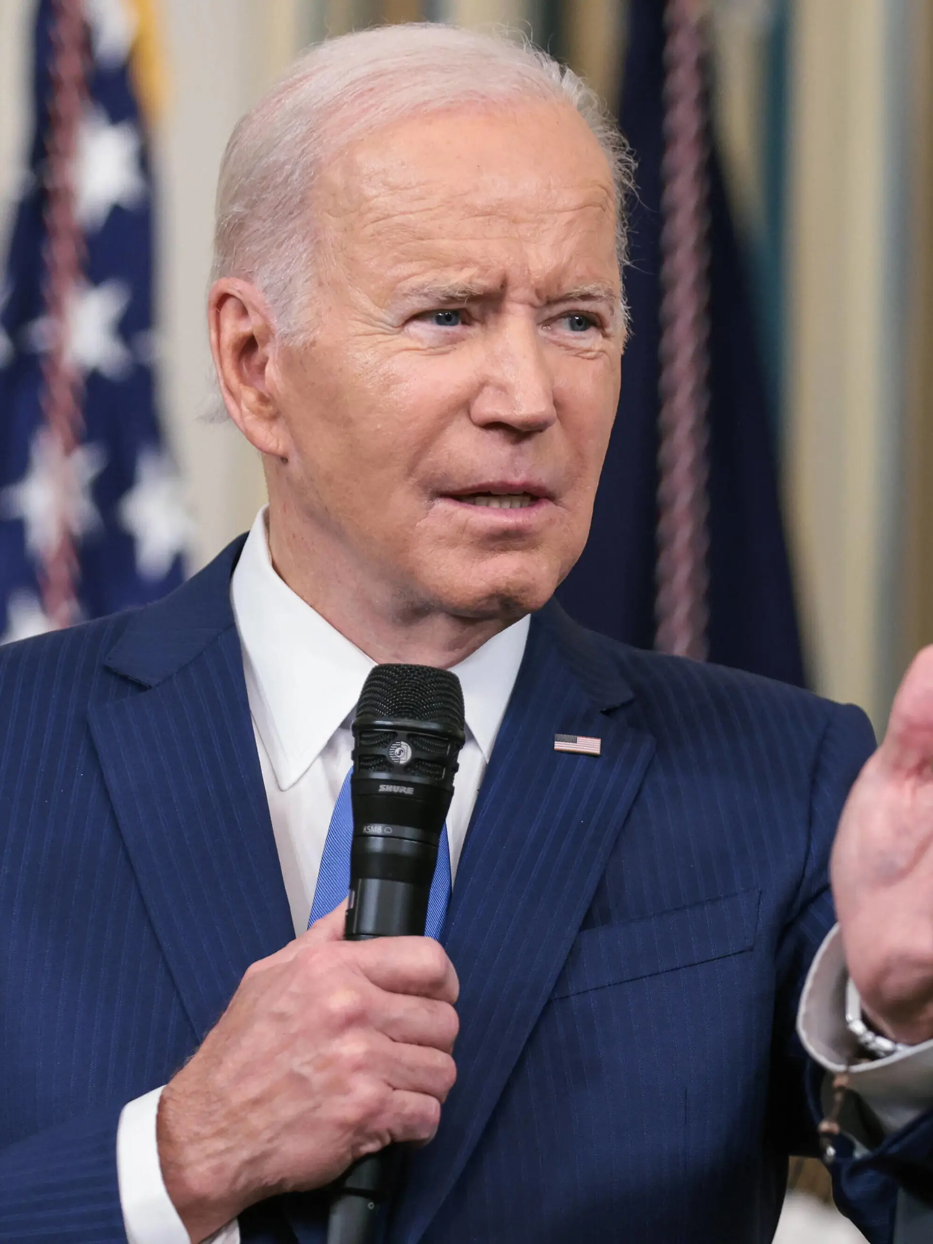 President Joe Biden delivers remarks as he takes questions in the State Dining Room of the White House in Washington, DC, on Wednesday, November 9, 2022. Biden made remarks on the midterm elections. 1 WASP20221109103 OliverxContreras