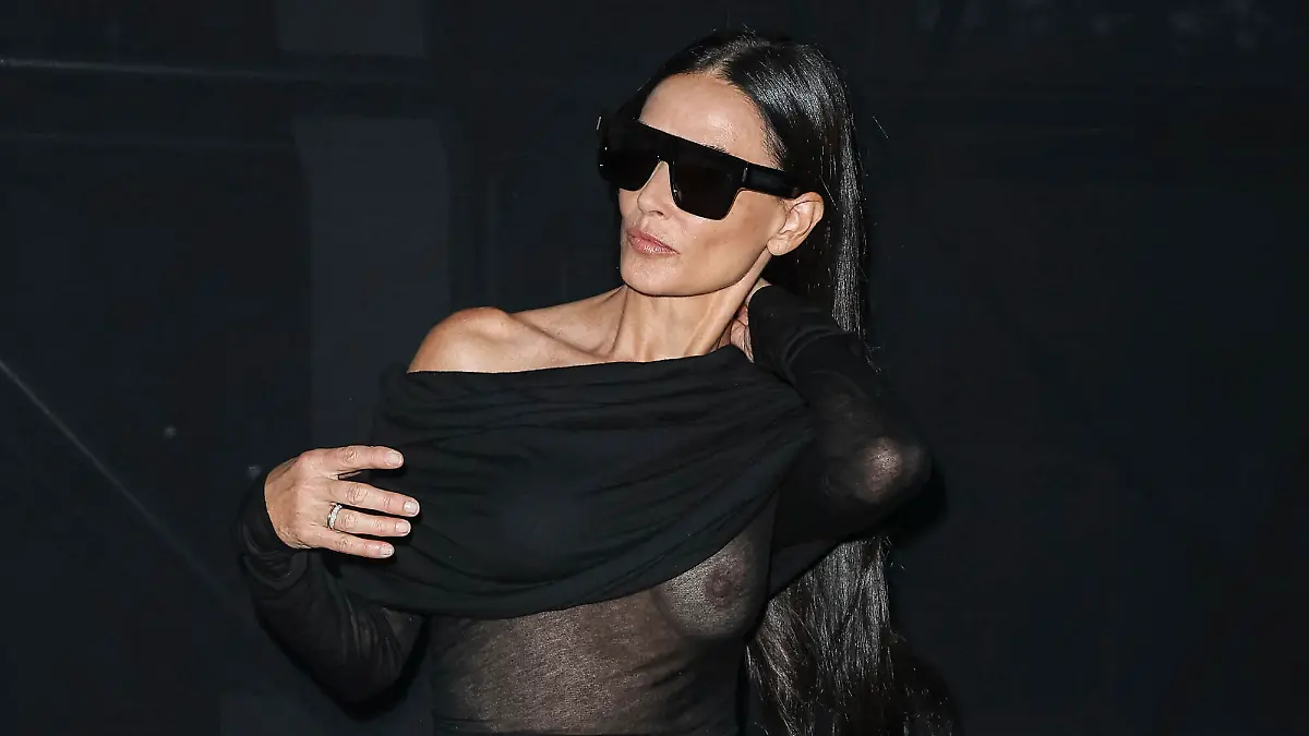 Demi Moore attends the Saint Laurent Womenswear Spring/Summer 2024 show as part of Paris Fashion Week in Paris, France on September 26, 2023. Photo by ABACAPRESS.COM