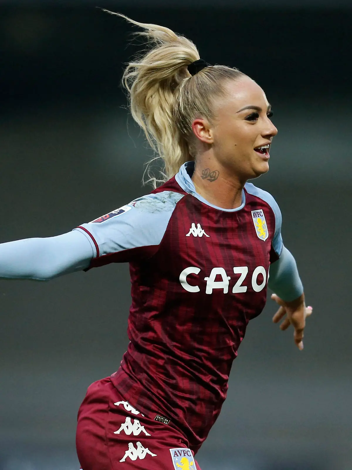 Soccer Football - Women's Super League - Leicester City v Aston Villa - King Power Stadium, Leicester, Britain - January 23, 2022 Aston Villa's Alisha Lehmann celebrates scoring their second goal Action Images via Reuters/Ed Sykes