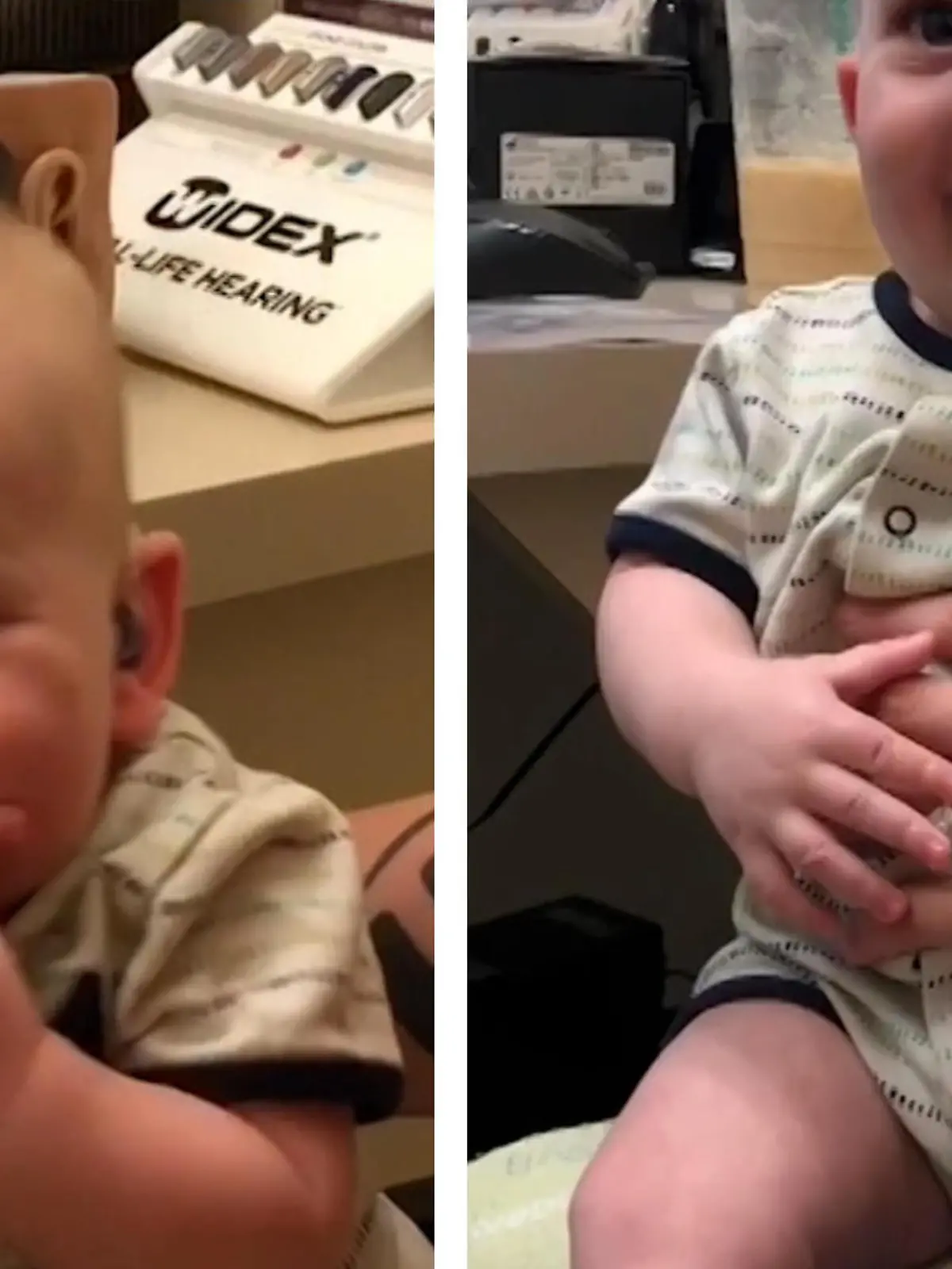 Der kleine Lochlyn Keele ist seit seiner Geburt fast taub. Er hat deshalb noch nie die Stimme seiner Eltern gehört - bis jetzt. Denn nun hat Lochlyn ein spezielles Hörgerät bekommen und kann endlich der Stimme seiner Mama lauschen.
