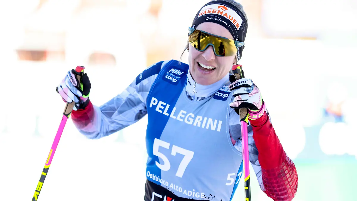 NORDIC SKIING - FIS WC Toblach TOBLACH,ITALY,04.FEB.23 - NORDIC SKIING, CROSS COUNTRY SKIING - FIS World Cup, 10km freestyle, ladies. Image shows Katharina Komatz AUT. PUBLICATIONxNOTxINxAUTxSUIxSWE GEPAxpictures/xPatrickxSteiner