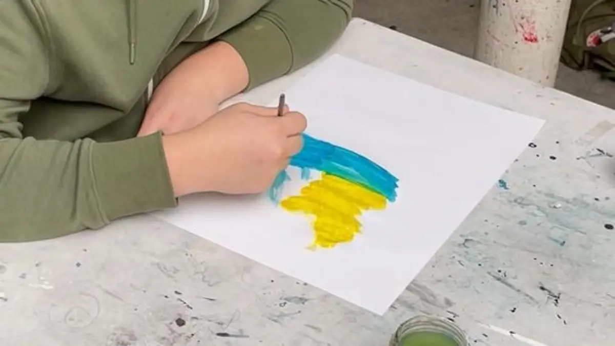 Blau und gelb – das sind die Farben der ukrainischen Flagge, die häufig genutzt wurden.