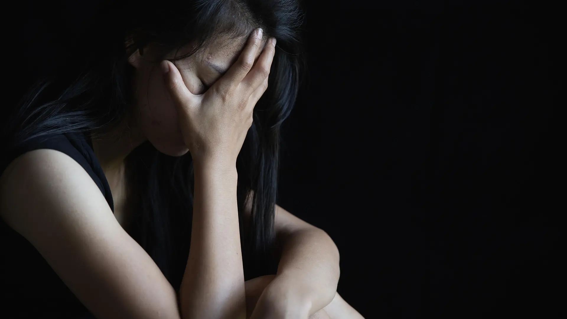 Women feeling lonely and sad, psychological and mental troubles, suffering from bad relationship or break up, Depression, Violence against women.