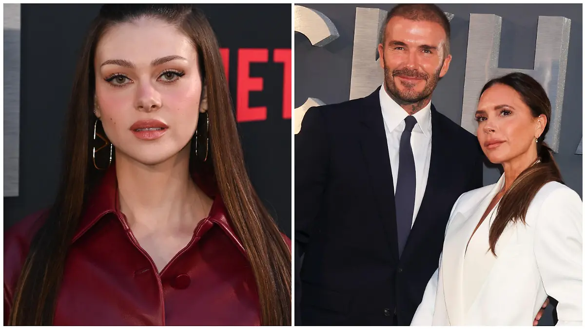 Nicola Peltz Beckham und David und Victoria Beckham (Collage).