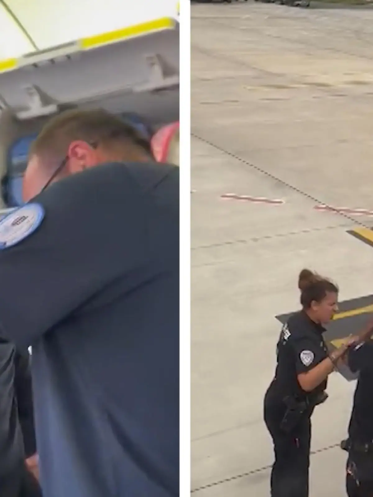 Mit so einem Applaus wurden diese Polizisten wohl noch nie begrüßt! Der Grund für den Beifall? Sie entfernen einen Störenfried aus einem Flugzeug - weil er zu betrunken war. 