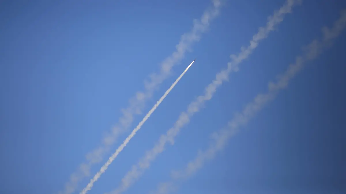 Rockets are fired by Palestinian militants into Israel, in Gaza Rockets are fired by Palestinian militants into Israel, in Gaza October 7, 2023. Photo by Bashar Taleb apaimages Gaza city Gaza Strip Palestinian Territory 071023_Gaza_BT_009 Copyright: xapaimagesxBasharxTalebxapaimagesx