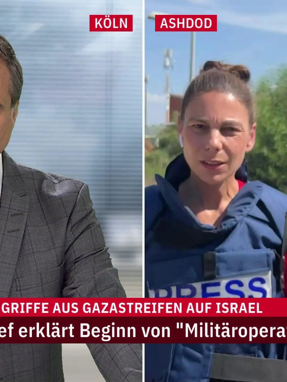 Raketenalarm: RTL/ntv-Reporterin Raschel Blufarb muss eine Live-Schalte abbrechen