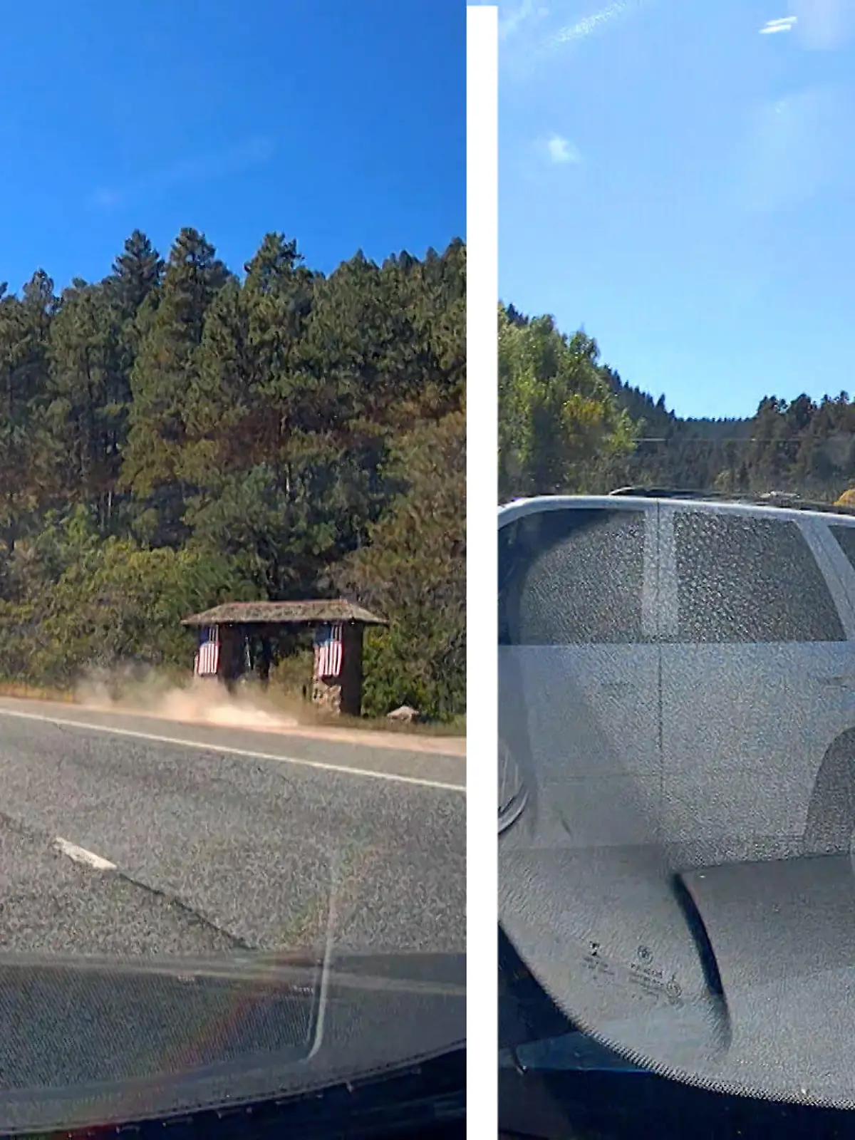 Das war ganz schön knapp: Ein SUV-Fahrer setzt mitten auf einer vielbefahrenen Straße zum Wendemanöver an und kommt in den fließenden Verkehr.