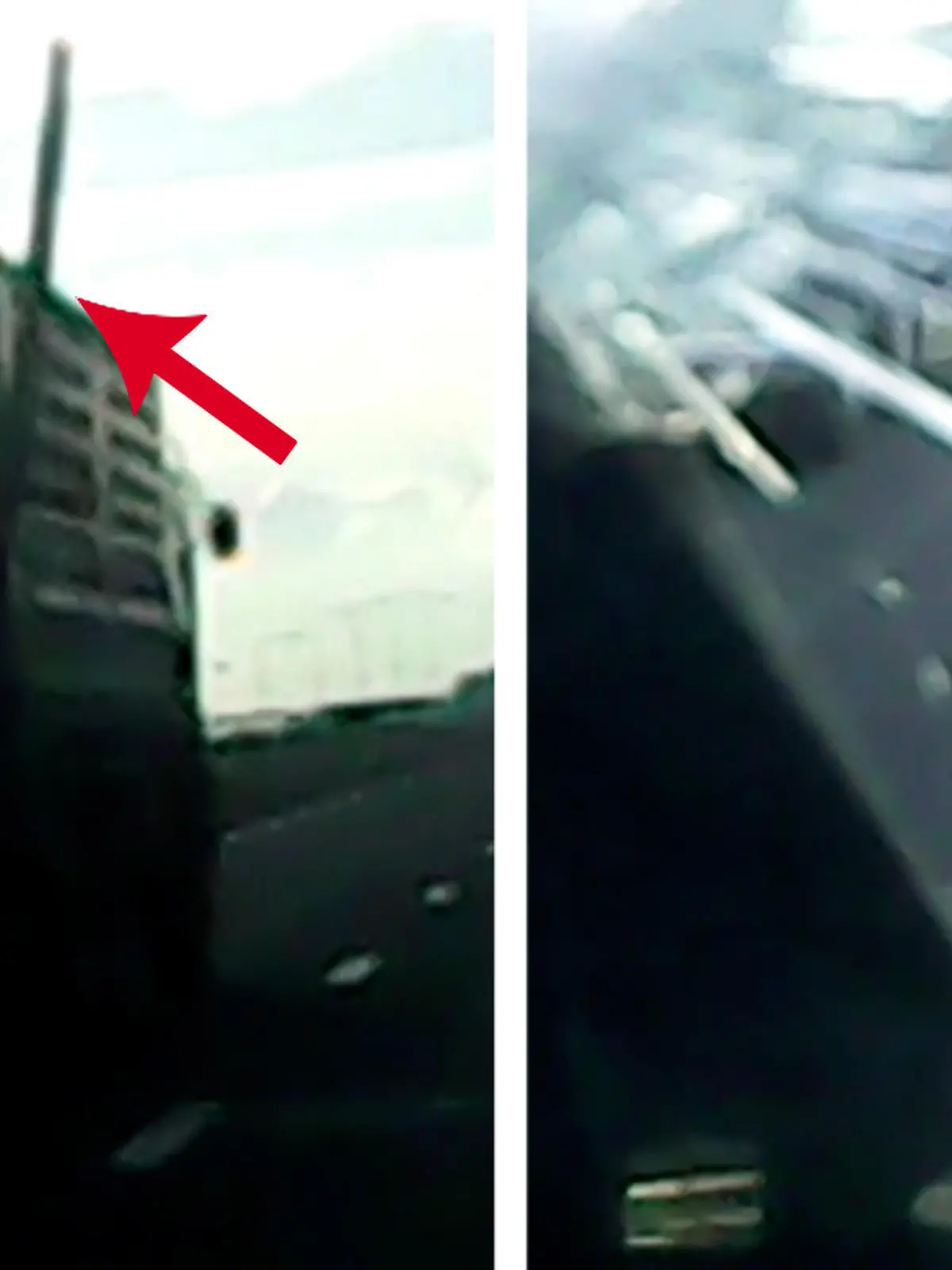Bei voller Fahrt kracht eine Metallstange auf eine Windschutzscheibe eines auf der Autobahn fahrenden PKW. Ein Laster hatte die Ladung zuvor verloren.